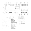 Micrômetro Externo Digital para Engrenagem de 0 a 25mm/0-1" 0.001mm 110.370-NEW DIGIMESS