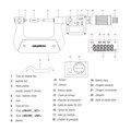 Micrômetro Externo Digital para Rosca IP65 de 0 a 25mm/0-1" 0.001mm 112.880-NEW DIGIMESS