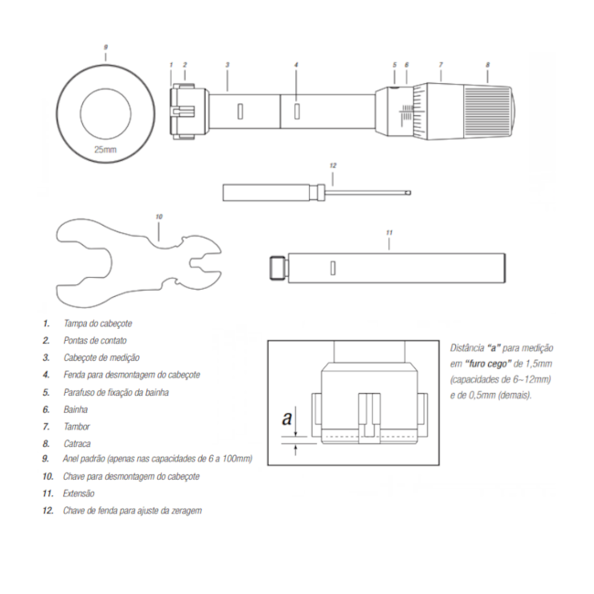 Micrômetro Interno c/ 3 Pontas de Contato 62 a 75mm/0.005mm 110.750 DIGIMESS-19aa1f5c-10eb-47f8-86f5-cb2b91cf52bb