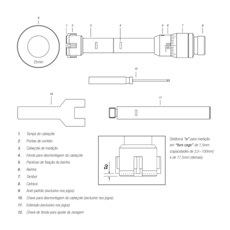 Micrômetro Interno com 3 Pontas de Contato 25 a 30mm/0.005mm 110.690-13 DIGIMESS-88f58c41-805b-4bff-bc69-8c350eb256ef