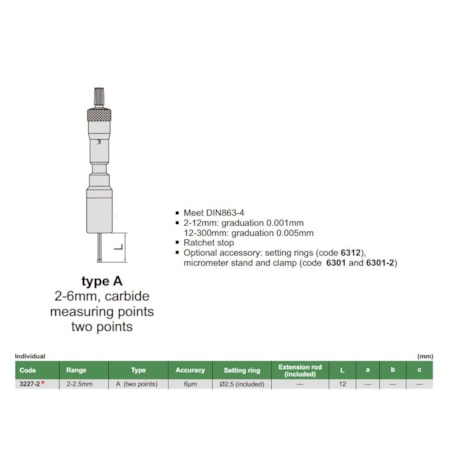 Micrômetro Interno de 2 Pontas 2 a 2.5mm 0.001mm 3227-2 INSIZE-c58d4e1b-3011-457f-b6f5-8f8af0494006