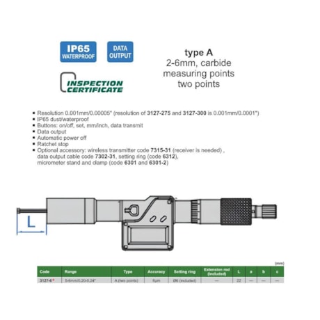 Micrômetro Interno Digital 2 Pontas 5 a 6mm 0.001mm 3127-6 INSIZE-c891c8aa-0f0d-4459-8683-cb757b50290e