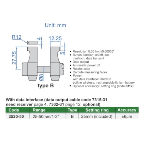 Micrômetro Interno Digital Tipo Paquímetro 25 a 50mm 0.01 3520-50 INSIZE-e91dbf79-6823-487b-9a20-92ca0929bf4d