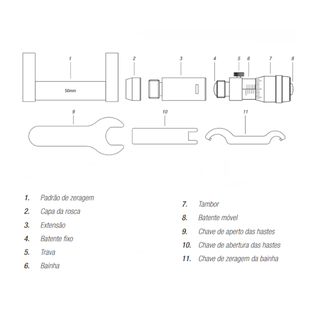 Micrômetro Interno Tubular 1000 a 3000mm/0.01mm 110.658 DIGIMESS-74f361c8-1d82-4ba4-917a-4eca45840ae8