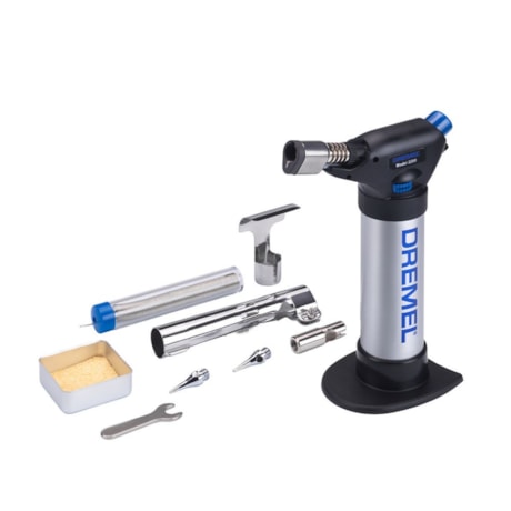 Mini-Maçarico a Gás Butano Soldar/Fundir/Cortar Kit com 7 Peças F0132200LA VERSAFLAME DREMEL