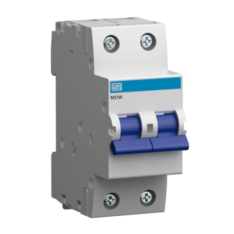 Minidisjuntor Termomagnético 2P DIN 63A C 5KA MDWP-C63-3 WEG