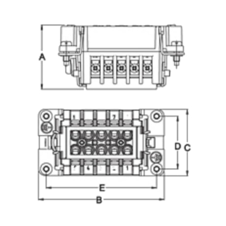 Miolo Macho para Carcaça 10P 16A 600V SMP10 STECK-8dc14577-30e5-4498-b73c-0aeff50d34e1