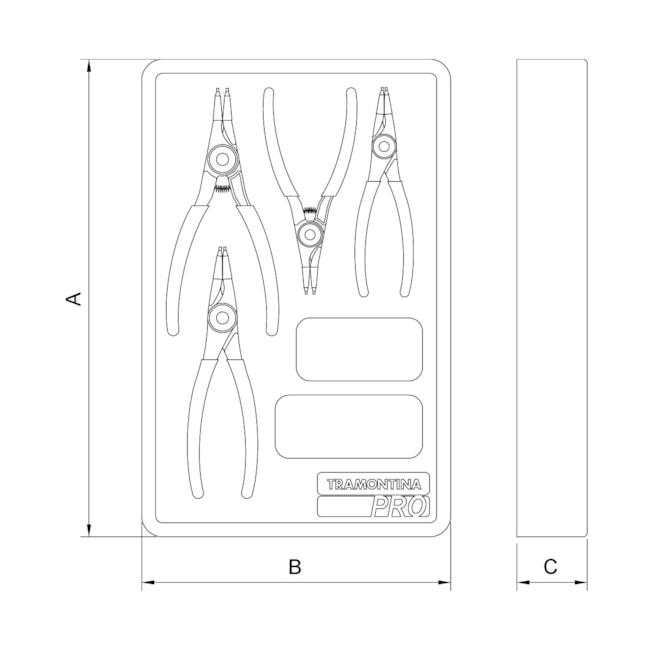 Módulo de Gaveta para Alicates Anéis com 4 Peças 44980007 TRAMONTINA PRO-0c07e28a-f7a8-4e04-ba23-688416cc1c19