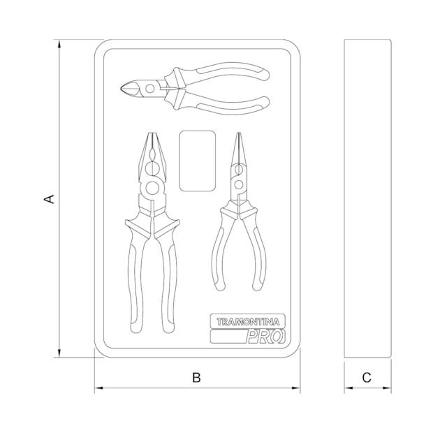 Módulo de Gaveta para Alicates com 3 Peças 44980015 TRAMONTINA PRO-236c3a86-56a6-4058-adb7-a9896c7cc1a2