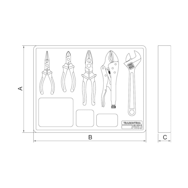 Módulo de Gaveta para Alicates com 5 Peças 44980009 TRAMONTINA PRO-53f6ea03-1f29-4b13-8610-2800174ef7b2