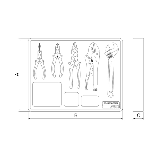 Módulo de Gaveta para Alicates com 5 Peças 44980009 TRAMONTINA PRO-212b4506-cdc1-480f-8454-a17cea02399d