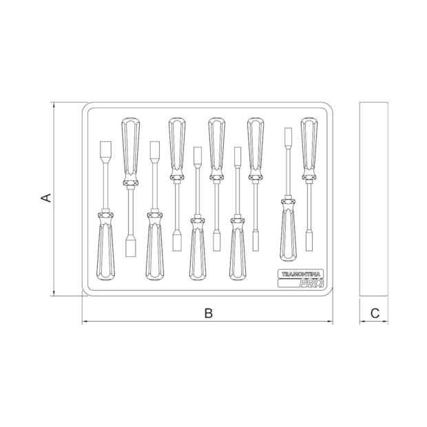 Módulo de Gaveta para Chaves Canhão com 10 Peças 44980025 TRAMONTINA PRO-4497ec22-362a-4bae-b861-032db73852c5