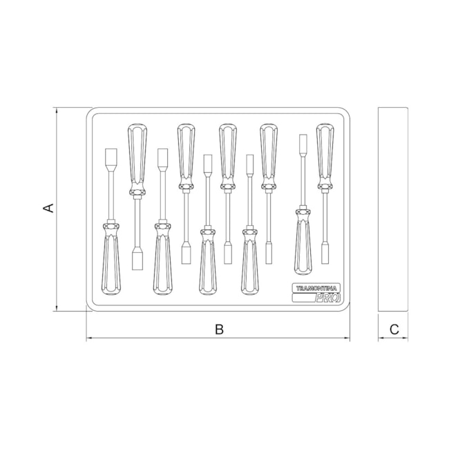 Módulo de Gaveta para Chaves Canhão com 10 Peças 44980025 TRAMONTINA PRO-ac54b82b-7f74-4dab-88e0-16fe366e83d2
