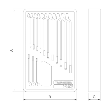 Módulo de Gaveta para Chaves Combinadas com 14 Peças 44980001 TRAMONTINA PRO