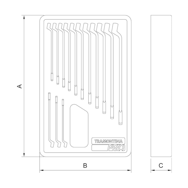 Módulo de Gaveta para Chaves Combinadas com 14 Peças 44980001 TRAMONTINA PRO-d47d385a-ffb3-465b-a45e-9e0be551e8f4