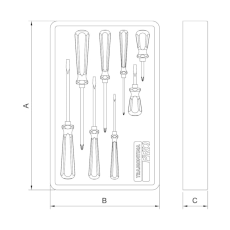 Módulo de Gaveta para Chaves de Fenda com 8 Peças 44980005 TRAMONTINA PRO