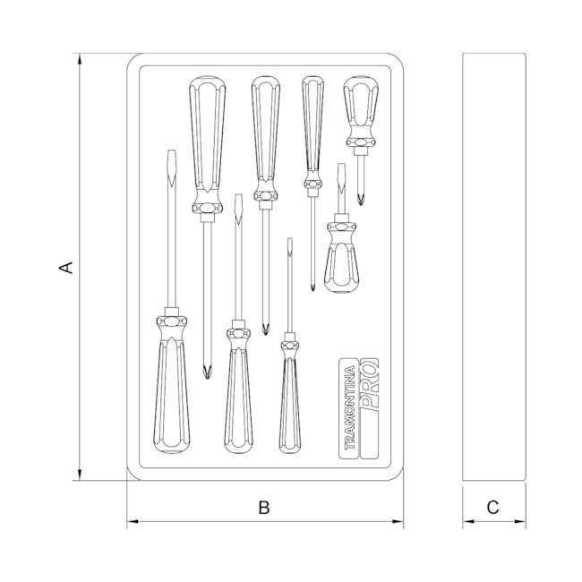 Módulo de Gaveta para Chaves de Fenda com 8 Peças 44980005 TRAMONTINA PRO-51329429-28f1-4e28-b4c5-07577001f715