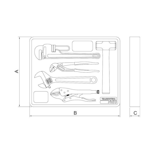 Módulo de Gaveta para Ferramentas com 5 Peças 44980023 TRAMONTINA PRO-17a4a18d-5884-4331-97ab-e7adc1ff5f26