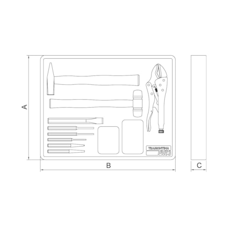 Módulo de Gaveta para Ferramentas com 9 Peças 44980010 TRAMONTINA PRO-5f5b28b3-314d-41b8-8cde-b9779179a28b