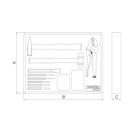 Módulo de Gaveta para Ferramentas com 9 Peças 44980010 TRAMONTINA PRO
