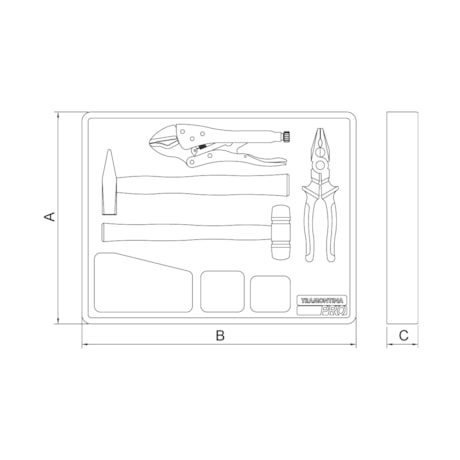 Módulo de Gaveta para Ferramentas de Manutenção com 4 Peças 44980008 TRAMONTINA PRO