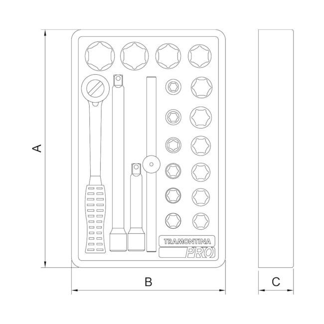 Módulo de Gaveta para Soquetes 1/2