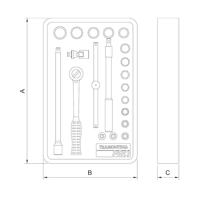 Módulo de Gaveta para Soquetes 3/8