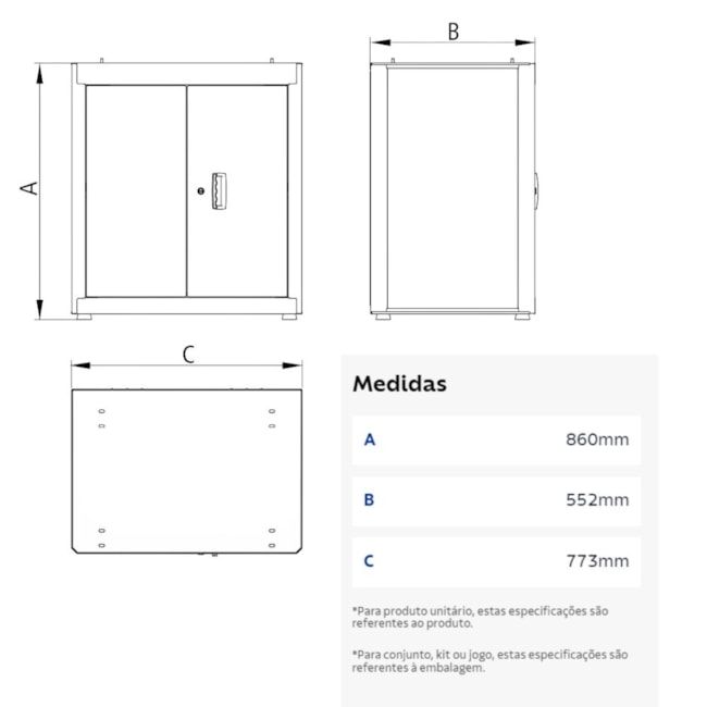 Módulo para Bancada com 2 Portas Azul 44954216 TRAMONTINA PRO-b9ce661c-7c57-4826-9f1b-dae4bb14cdae