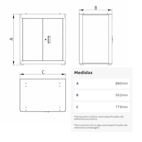 Módulo para Bancada com 2 Portas Cinza 44954416 TRAMONTINA PRO-c90d3f34-99c4-43c6-b70a-9322b0dd42b7