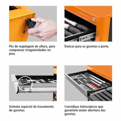 Módulo para Bancada com 3 gavetas e 2 Portas Azul 44954212 TRAMONTINA PRO-15825eeb-e839-4f98-b9a0-1827239a3c9b