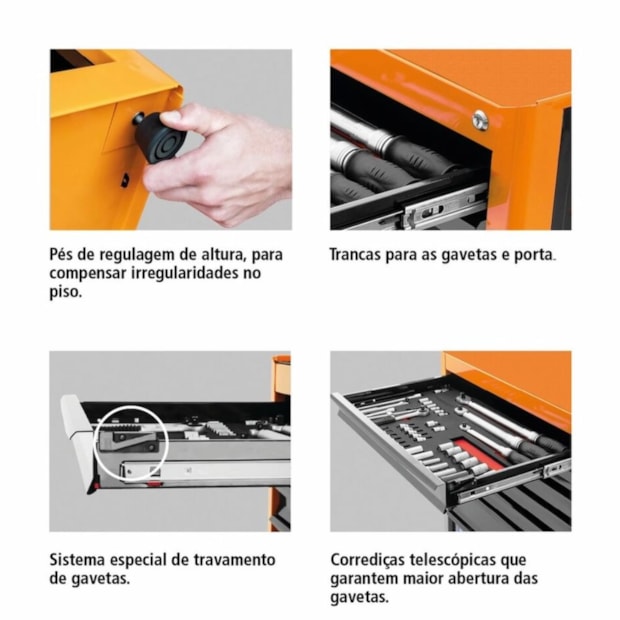 Módulo para Bancada com 3 Gavetas e 2 Portas Vermelho 44954312 TRAMONTINA PRO-9c58a5e8-7acf-4906-b971-e88e514e0a45