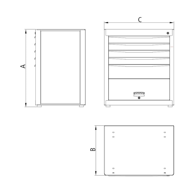 Módulo para Bancada com 7 Gavetas Cinza 44954413 TRAMONTINA PRO-dca1b120-0add-4994-b9a7-f207e0c85b9f