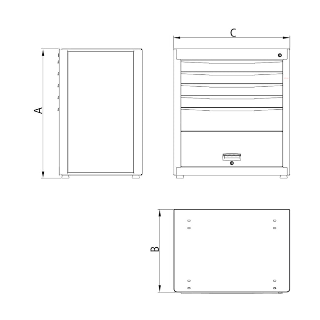Módulo para Bancada com 7 Gavetas Cinza 44954413 TRAMONTINA PRO-231487ce-cbc7-4ad8-b5ac-242073449d62