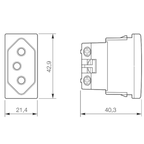 Módulo Tomada Universal Branco 2P+T 10A 250V  6150 40 PIAL-45061634-b20d-416e-a2dc-de73ec88f4e2