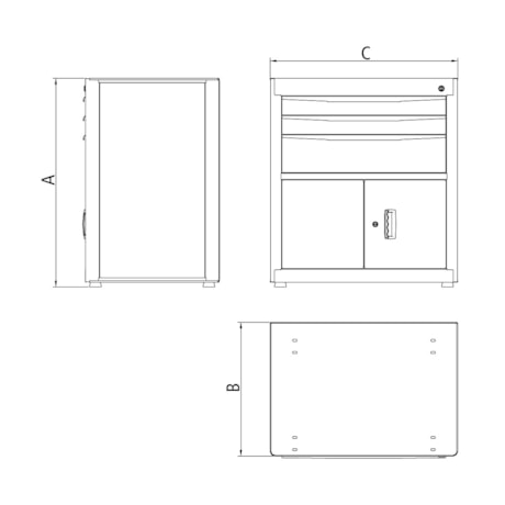 Módulos para Bancada com 3 Gavetas Cinza 44954412 TRAMONTINA PRO-c5d7a1fc-4cf9-4117-8451-13612a324cfd