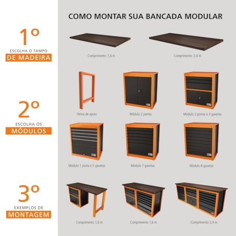 Módulos para Bancada com 3 Gavetas Cinza 44954412 TRAMONTINA PRO-ccd4ce2e-31ef-4fbd-ae4a-e1cf769cd800