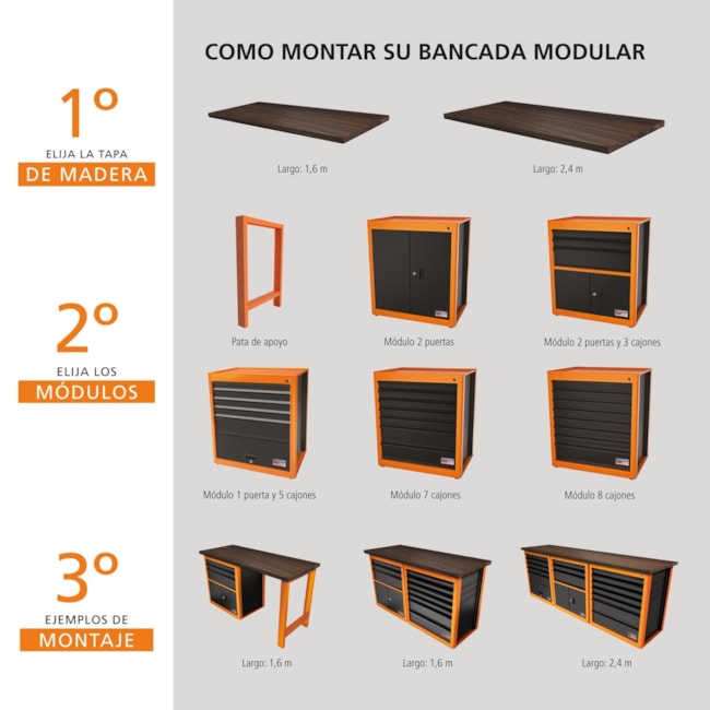 Módulos para Bancada com 8 Gavetas Cinza 44954415 TRAMONTINA PRO-6370c3b8-392f-4e21-a13f-689d43f87deb