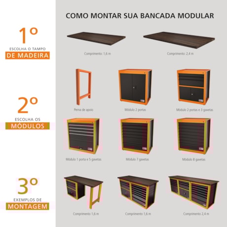 Módulos para Bancada com 8 Gavetas Cinza 44954415 TRAMONTINA PRO-e2a53a93-d40a-4637-9ad1-1f3cd49b7772