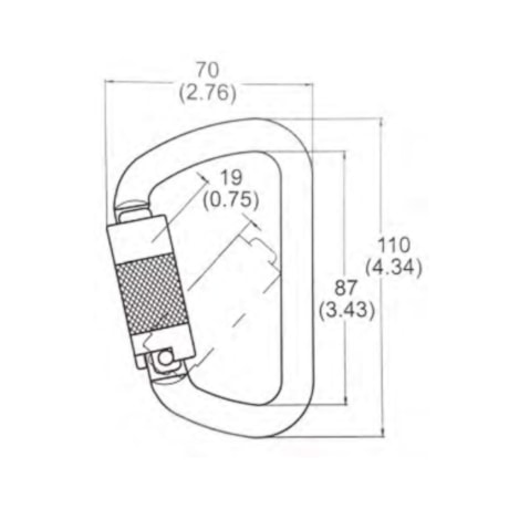 Mosquetão Assimétrico 19mm Trava Tripla em Aço Bicromatizado CG 654 CARBOGRAFITE-5a7dcfc0-18aa-4172-a69e-e0d7bba732b6