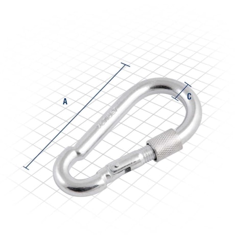 Mosquetão com Trava Roscada 8 mm x 80 mm 3568880000 VONDER