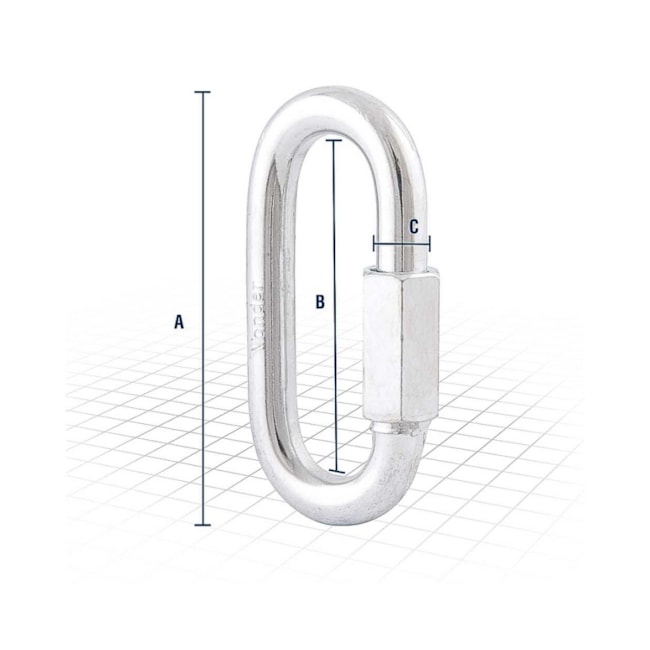 Mosquetão Reto com Rosca 5/8