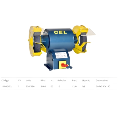 Moto Esmeril de Bancada 1CV 6