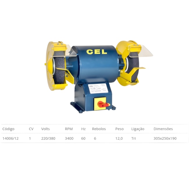 Moto Esmeril de Bancada 1CV 6