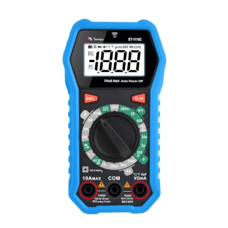 Multímetro Digital 600/600V (AC/DC) CAT III 600V ET-1110C MINIPA