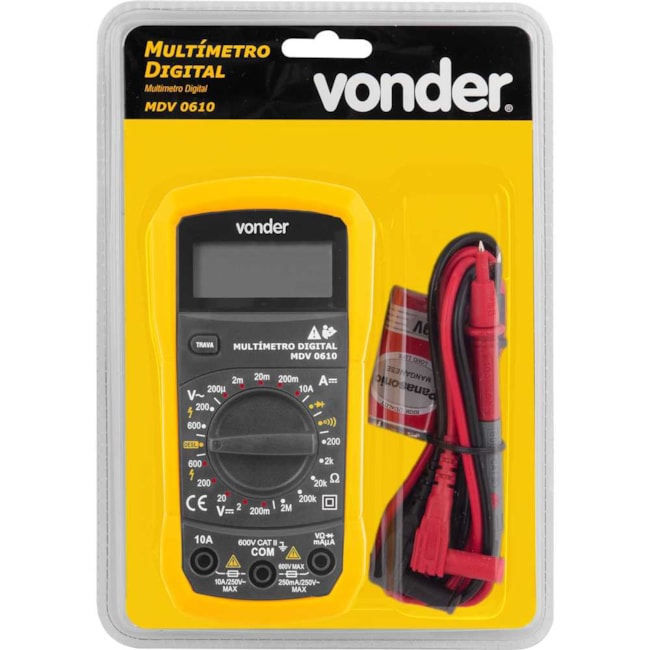 Multímetro Digital CAT II 600V MDV 0610 3870610000 VONDER-2484bcff-4fda-459f-8650-0f88f68c0113