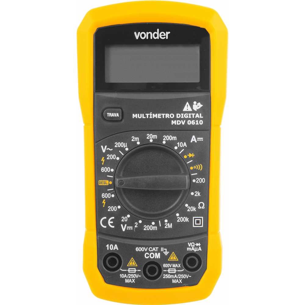 Multímetro Digital CAT II 600V MDV 0610 3870610000 VONDER