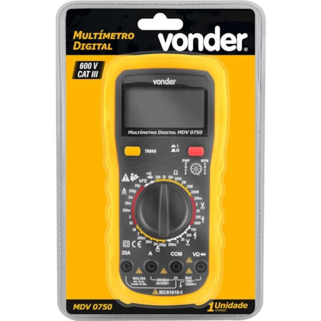 Multímetro Digital CAT III 600V MDV 0750 3870750000 VONDER-b2265131-fabb-4afa-b510-48124b945451