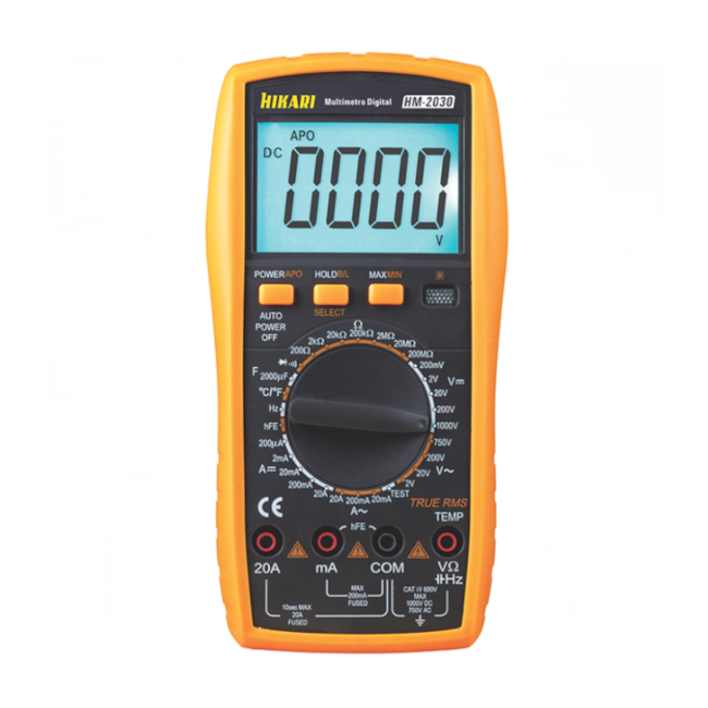 Multímetro Digital CAT IV 600V 2000 Contagens HM-2030 HIKARI-a9633090-be8d-4a64-9839-bf37cad78d7e