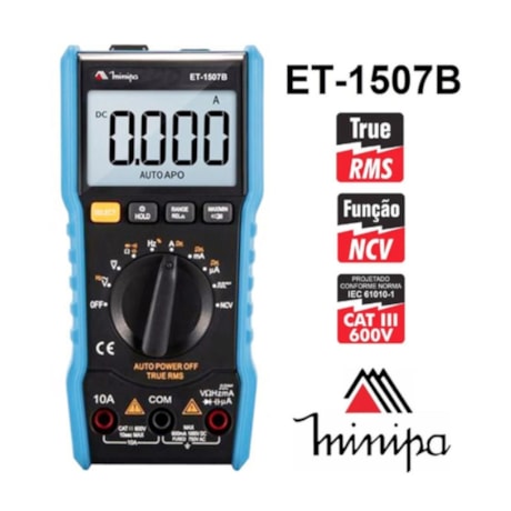 Multímetro Digital Portátil 600V CAT III TRUE RMS ET-1507B MINIPA-8cd30271-c0ba-4456-82d6-f8b3dd82fa6f