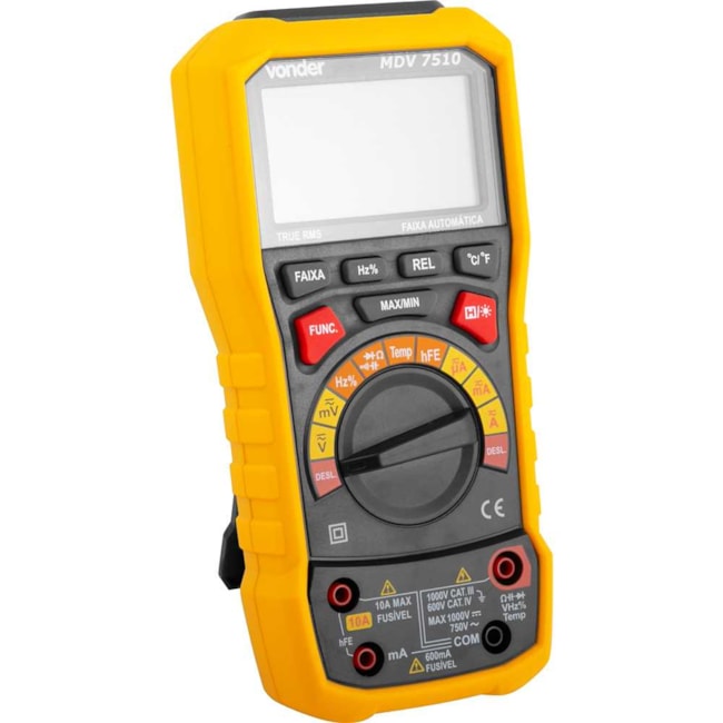 Multímetro Digital TRUE-RMS CAT IV 600V/CAT III 1000V MDV 7510 VONDER-11189544-8b39-48be-8047-035cfa3e2033